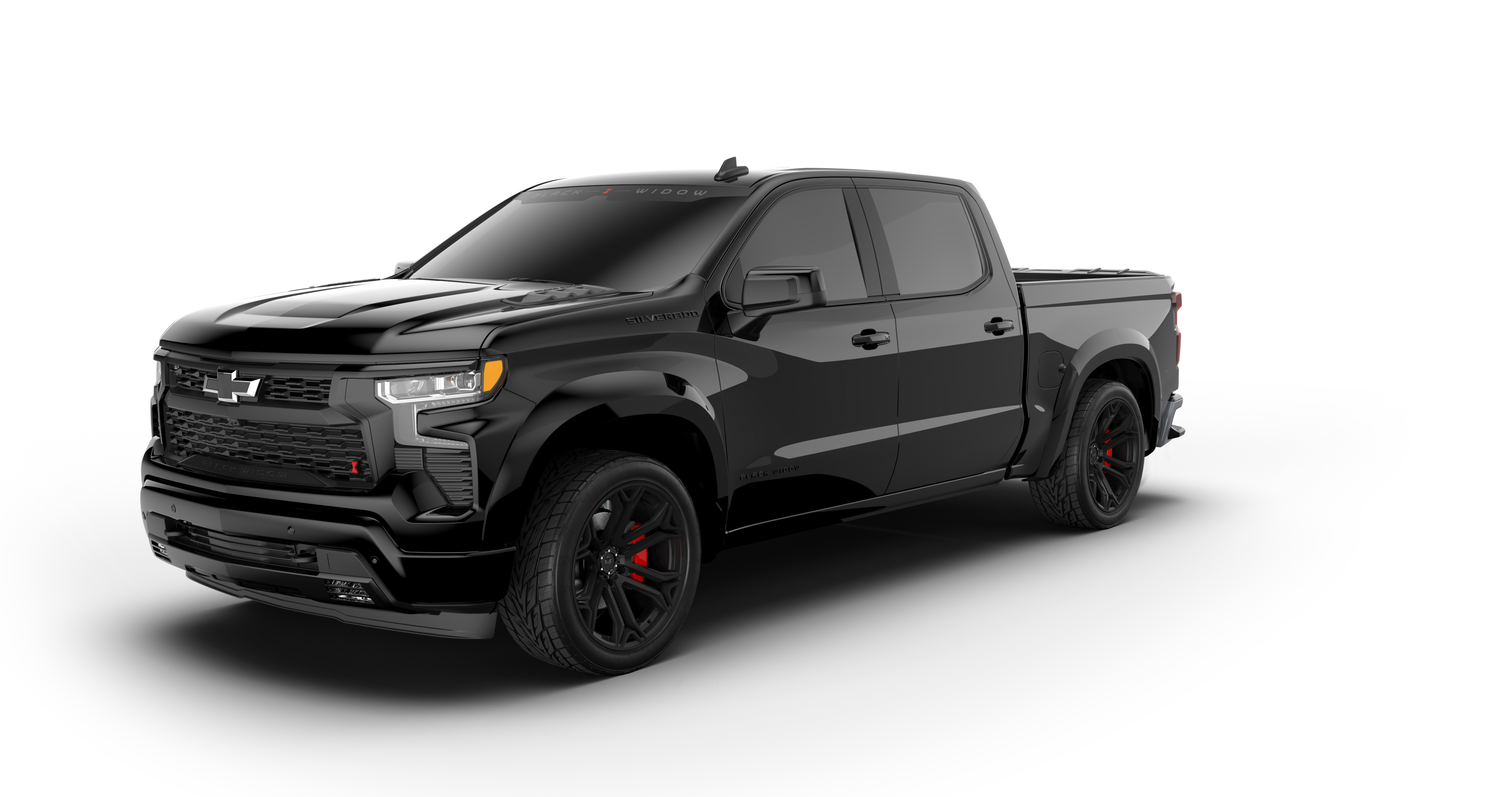 Lowered Black Widow Chevy Silverado 1500 - Black | Fox Factory Vehicles