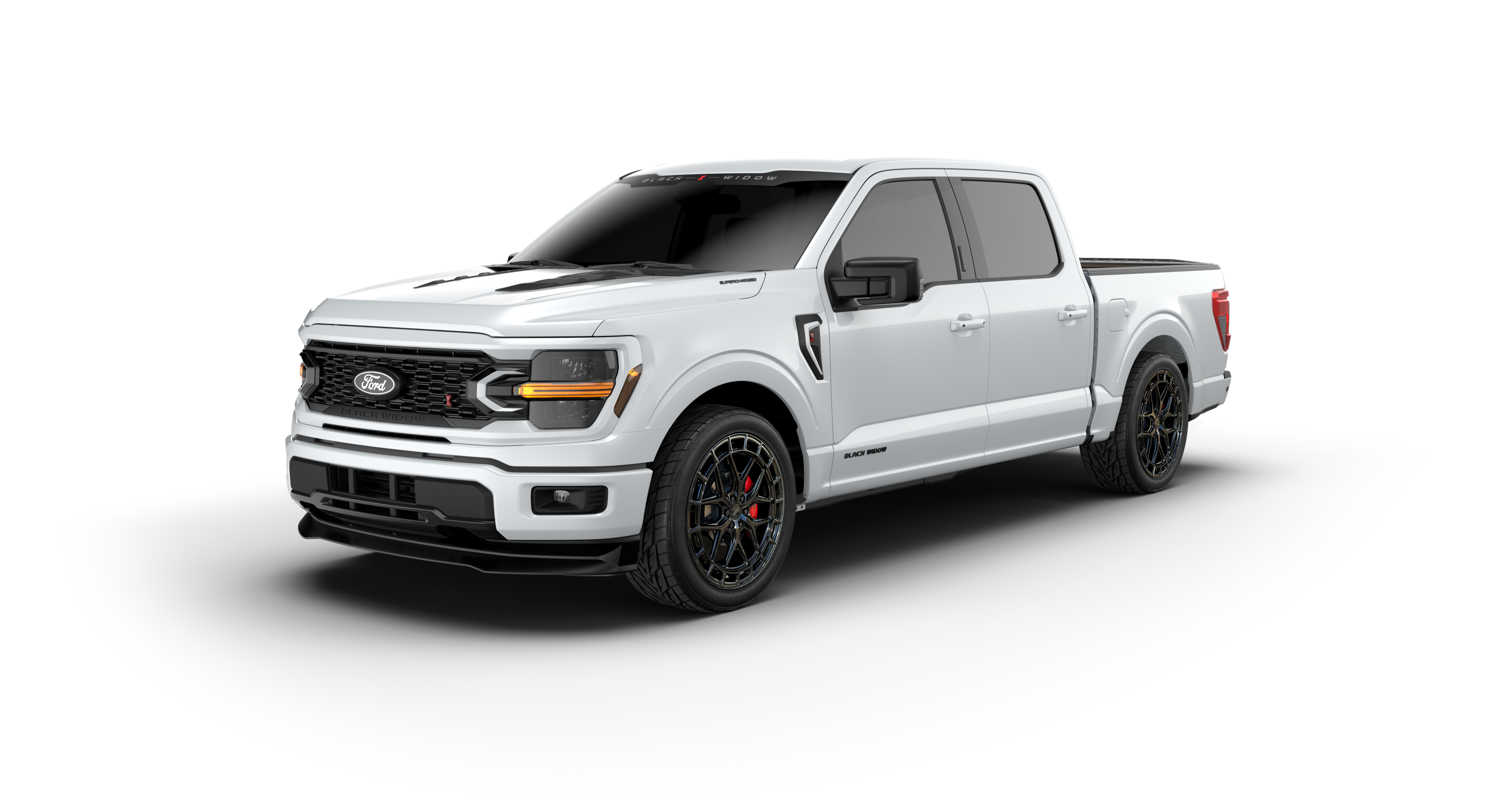 Lowered Black Widow F-150 - Oxford White | Fox Factory Vehicles