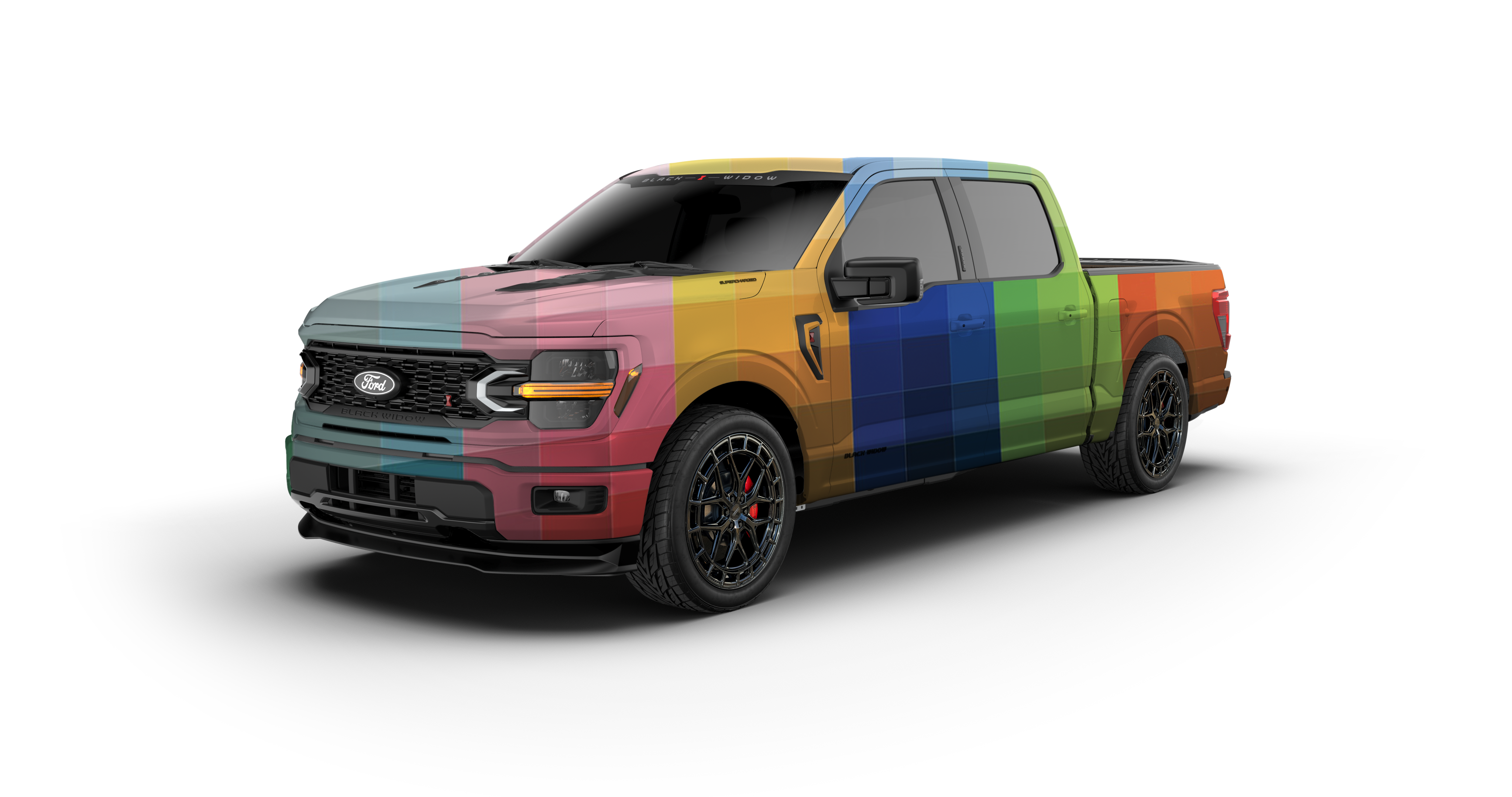 Lowered Black Widow F-150 - Swatches | Fox Factory Vehicles