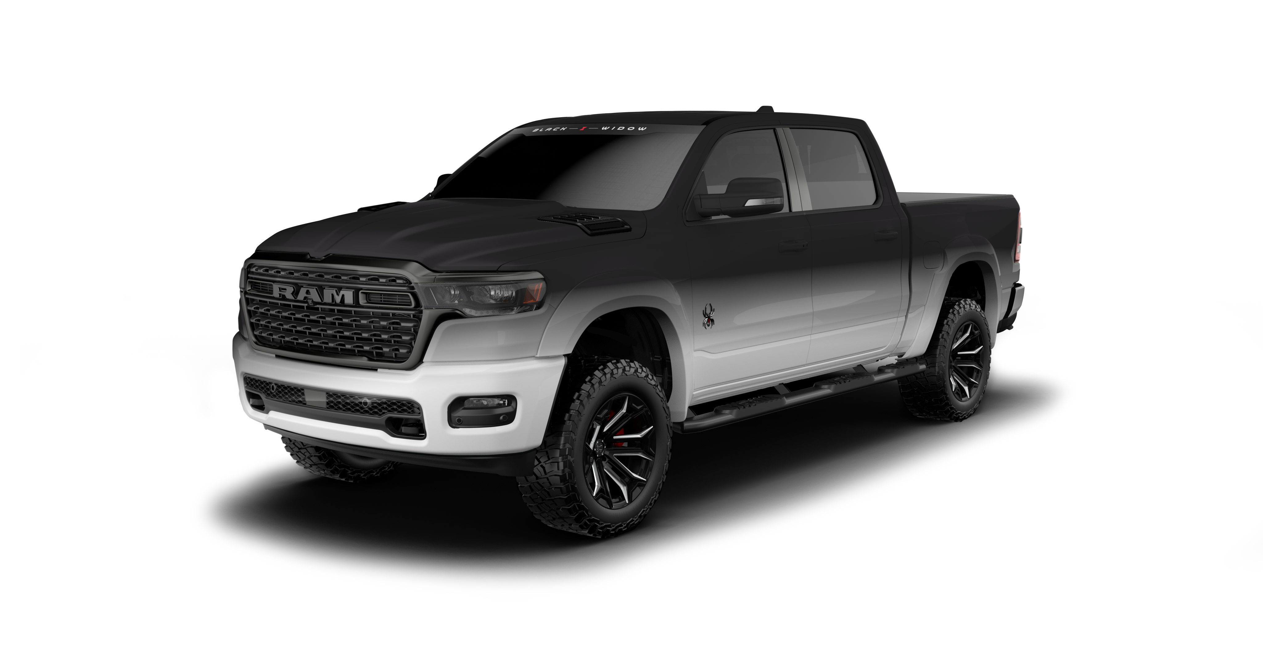 Lifted Black Widow Ram 1500 - Color: Custom Paint Color | Fox Factory Vehicles