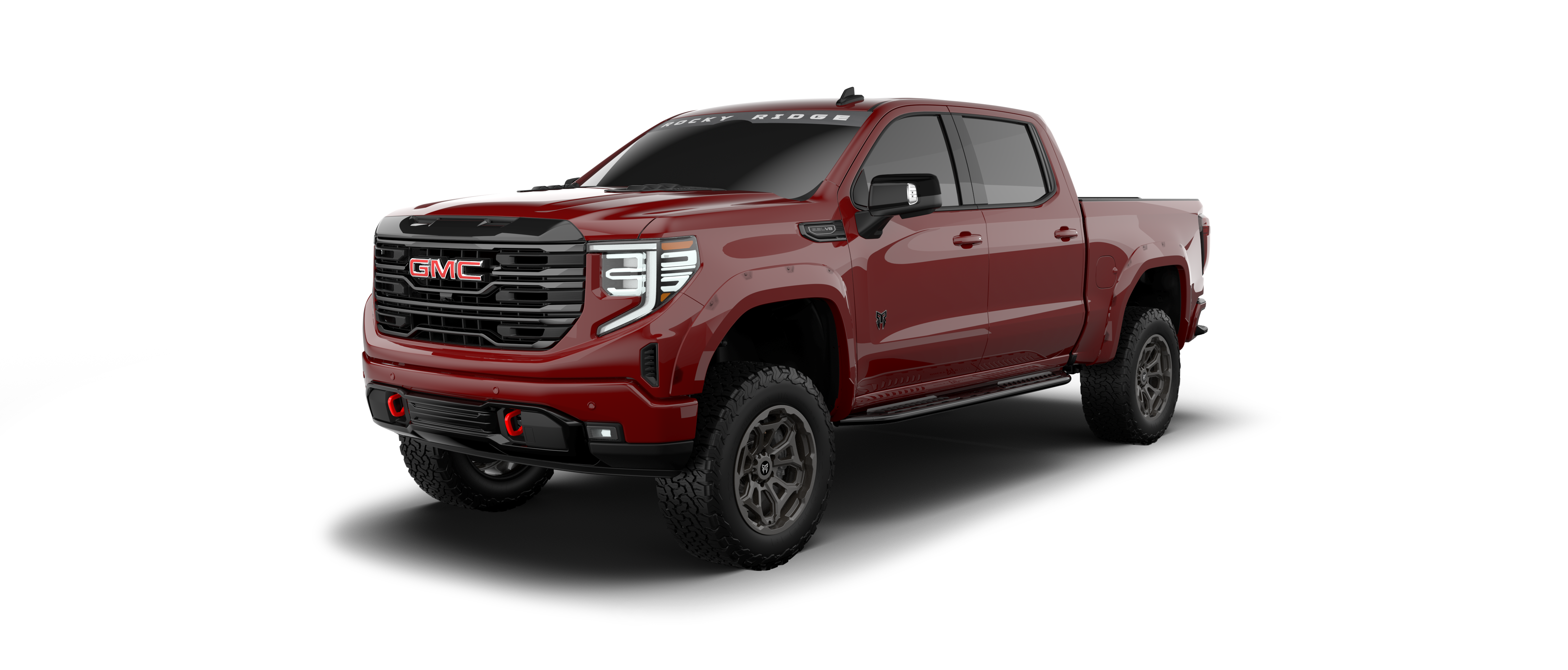 Rocky Ridge GMC Sierra 1500 - Volcanic Red 1 | Fox Factory Vehicles