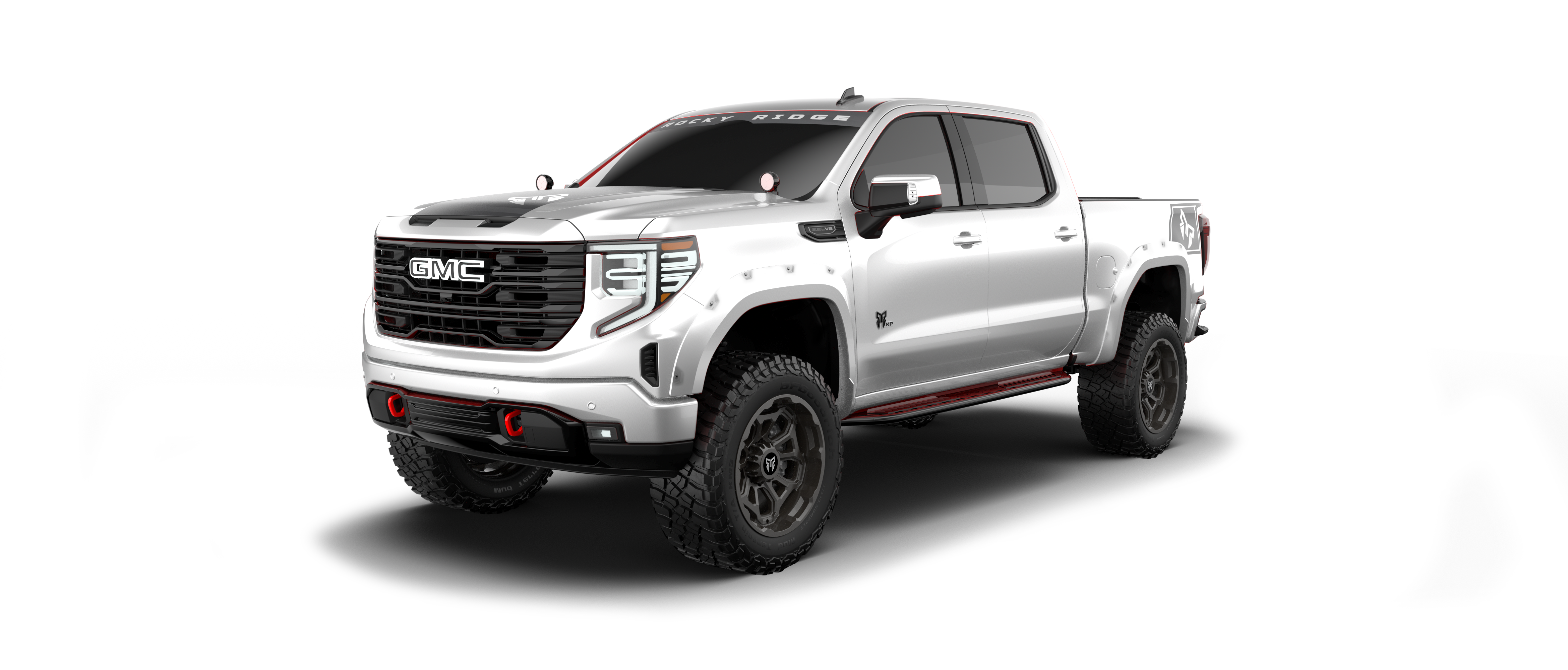 Rocky Ridge GMC Sierra 1500 - Summit White | Fox Factory Vehicles