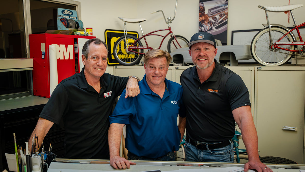 Chip Foose and Rich Webber at Foose Design discussing the FOX Factory Vehicles collaboration