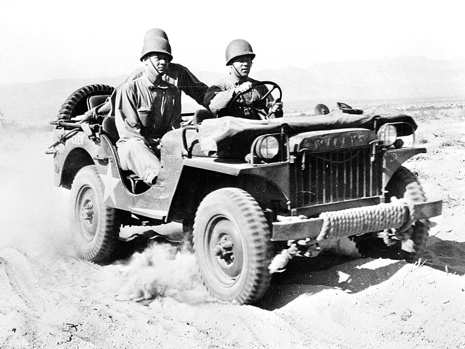 A U.S. Army Wills MA Jeep at the Desert Training Center, Indio, California (USA), in June 1942