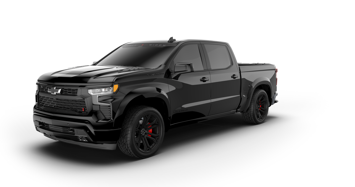 Lowered Black Widow Chevy Silverado 1500 - Black | Fox Factory Vehicles