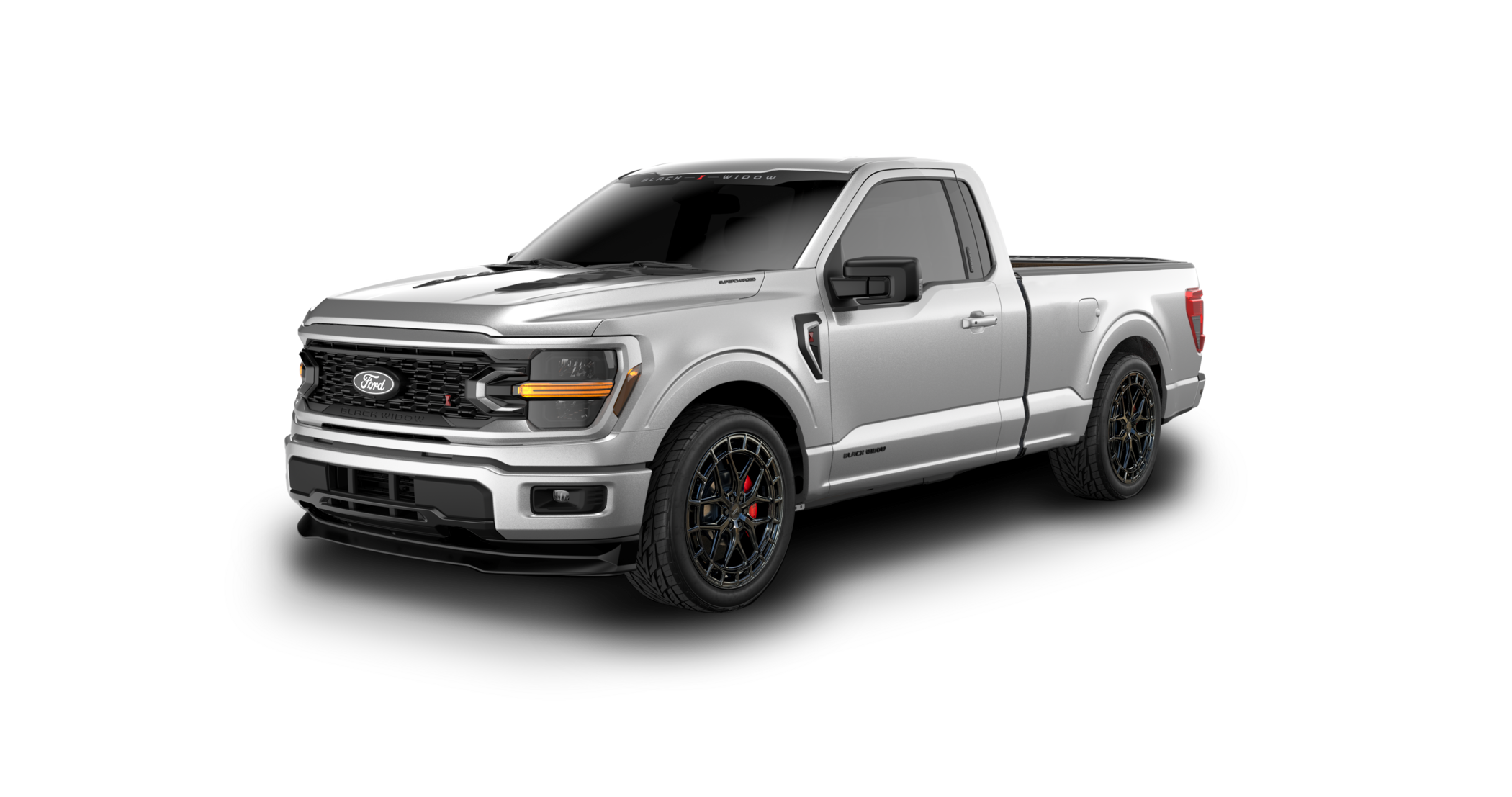 Lowered Black Widow F-150 - Iconic Silver| Fox Factory Vehicles